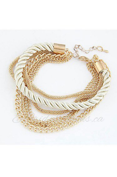 Multilayer Woven Bracelet Metal Chain Jewelry