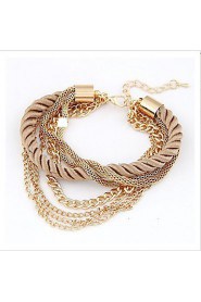 Multilayer Woven Bracelet Metal Chain Jewelry