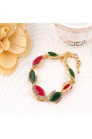 Opal Pigeon Blood Red Clasp Multicolored Gems Bracelet Wedding