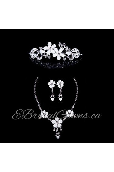 Resin Alloy Wedding/Party Jewelry Set With Rhinestone