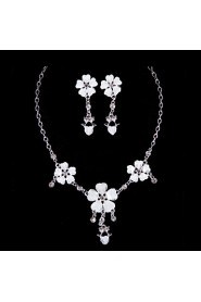 Resin Alloy Wedding/Party Jewelry Set With Rhinestone