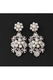 Vintage Women's Earrings Crystal Diamond Silver Earring For Wedding Bridal