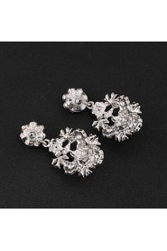 Vintage Women's Earrings Crystal Diamond Silver Earring For Wedding Bridal