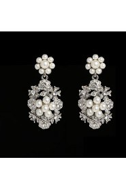 Vintage Women's Earrings Crystal Diamond Silver Earring For Wedding Bridal