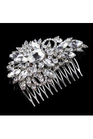 Vintage Wedding Party Bridal Bridesmaid Round Diamond Crystal Hair Comb For Women Laides