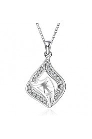 Cremation Jewelry 925 sterling silver Hollow Geometry Pave Zircon Pendant Necklace for Women