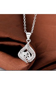 Cremation Jewelry 925 sterling silver Hollow Geometry Pave Zircon Pendant Necklace for Women