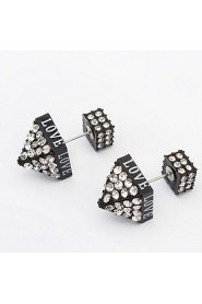 Girl Fashion Personalized 3 Colors Tower Alloy Stud Earrings for Woman Jewelry Accessories