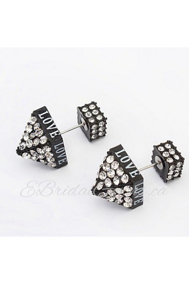 Girl Fashion Personalized 3 Colors Tower Alloy Stud Earrings for Woman Jewelry Accessories