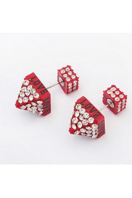 Girl Fashion Personalized 3 Colors Tower Alloy Stud Earrings for Woman Jewelry Accessories