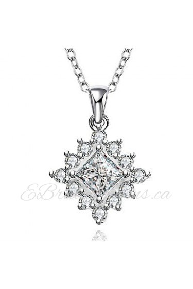 Cremation Jewelry 925 sterling silver Geometry Pave Zircon Pendant Necklace for Women