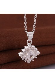 Cremation Jewelry 925 sterling silver Geometry Pave Zircon Pendant Necklace for Women