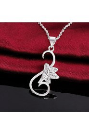 Cremation Jewelry 925 sterling silver Simple Flower with Zircon Pendant Necklace for Women