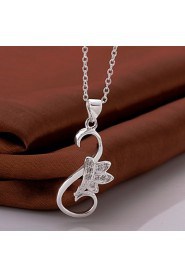 Cremation Jewelry 925 sterling silver Simple Flower with Zircon Pendant Necklace for Women