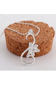 Cremation Jewelry 925 sterling silver Simple Flower with Zircon Pendant Necklace for Women