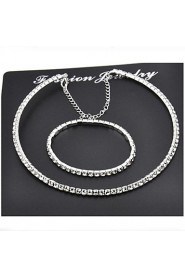 Jewelry Set Women's Party Jewelry Sets Alloy / Rhinestone Rhinestone Necklaces / Bracelets Silver