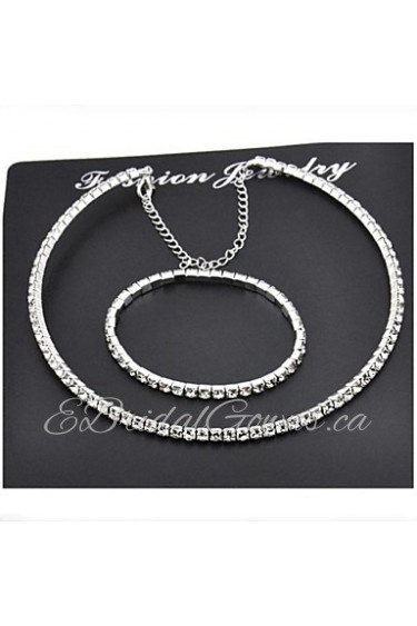 Jewelry Set Women's Party Jewelry Sets Alloy / Rhinestone Rhinestone Necklaces / Bracelets Silver