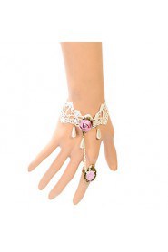 Vintage Pink Rose Drip Pearl Bracelet With Ring