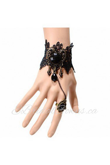 Vintage Gothic Bracelet With Ring