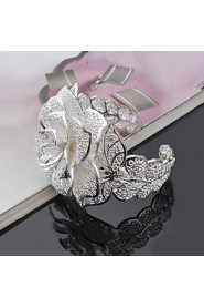 Fashion Sterling Silver Plated Rose Bangle Women's Bracelet