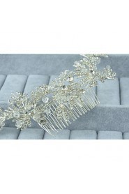 Women's Sterling Silver / Alloy Headpiece-Wedding / Special Occasion / Casual Hair Combs 1 Piece Clear Round
