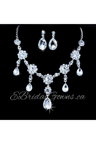 Jewelry Set Women's Anniversary / Wedding / Engagement / Birthday / Gift / Party / Special Occasion Jewelry Sets AlloyRhinestone / Cubic