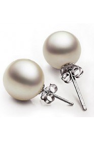 S925 Fine Silver Pearl Beads Stud Earrings