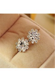 Sun Flower Zriconium Drill Ear Stud(Lucency)(1Pr)