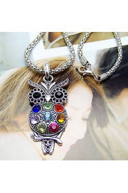 Unique Alloy With Rhinestone Owl Women's Necklace