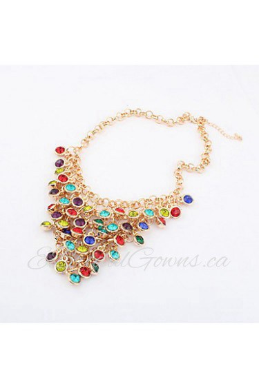 Gorgeous Alloy With Multi-color Rhinestone Women's Necklace