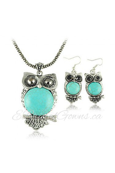 Jewelry Set Women's Anniversary / Gift / Party / Daily Jewelry Sets Alloy Turquoise Earrings / Necklaces Silver / Blue