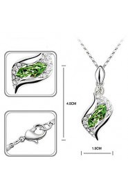 Women's Stylish Elegant Crystal Angel Elf Necklace Earrings Wedding Jewelry Set