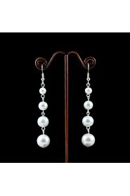 Imitation Pearls With Alloy Plating Bridal Earrings