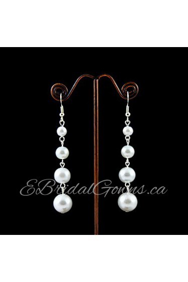 Imitation Pearls With Alloy Plating Bridal Earrings