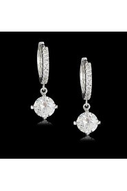 Solitaire Earrings Women's Vermeil/Brass Earring Cubic Zirconia