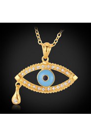 New Women's Angel Tear Drop Evil Eyes Pendant Choker Chain Necklace 18K Real Gold Plated Gift for Women