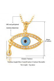 New Women's Angel Tear Drop Evil Eyes Pendant Choker Chain Necklace 18K Real Gold Plated Gift for Women