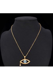 New Women's Angel Tear Drop Evil Eyes Pendant Choker Chain Necklace 18K Real Gold Plated Gift for Women