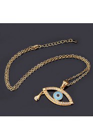 New Women's Angel Tear Drop Evil Eyes Pendant Choker Chain Necklace 18K Real Gold Plated Gift for Women