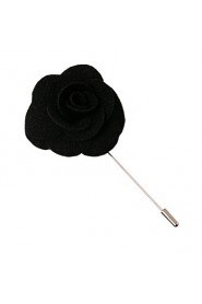 Men's Casual Black Silk Goods Brooch