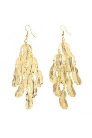 Lucky Leaf Shape Gold Plated Earrings