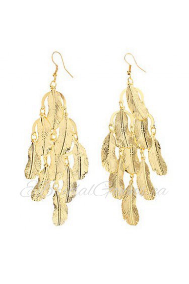 Lucky Leaf Shape Gold Plated Earrings