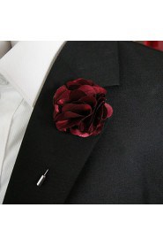 Men's Casual dark red silk goods Brooch