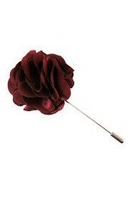 Men's Casual dark red silk goods Brooch