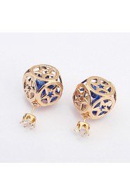 New Fashion Hollow Out Pentagram Geometric Pattern Beads Earrings