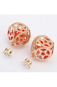 New Fashion Hollow Out Pentagram Geometric Pattern Beads Earrings