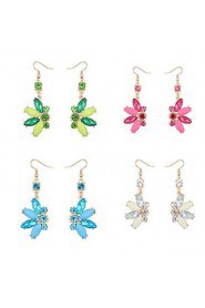 Shiny Colorful Small Butterfly Alloy Pierced Drop Earrings Fashion Female Models Cute Women Vintage Jewelry