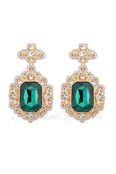 Vintage Charming Style Pretty Rhinestone Hollow Irregular Dangle Drop Earrings New Arrival Luxury Jewelry