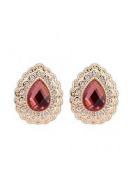 Elegant Women European And American Fashion Water Drops Shaped Stud Earrings