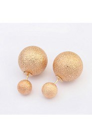 Fashion New Summer Style Hot Selling 2 Colors Big Size Double Simulated Pearl Earrings For Women